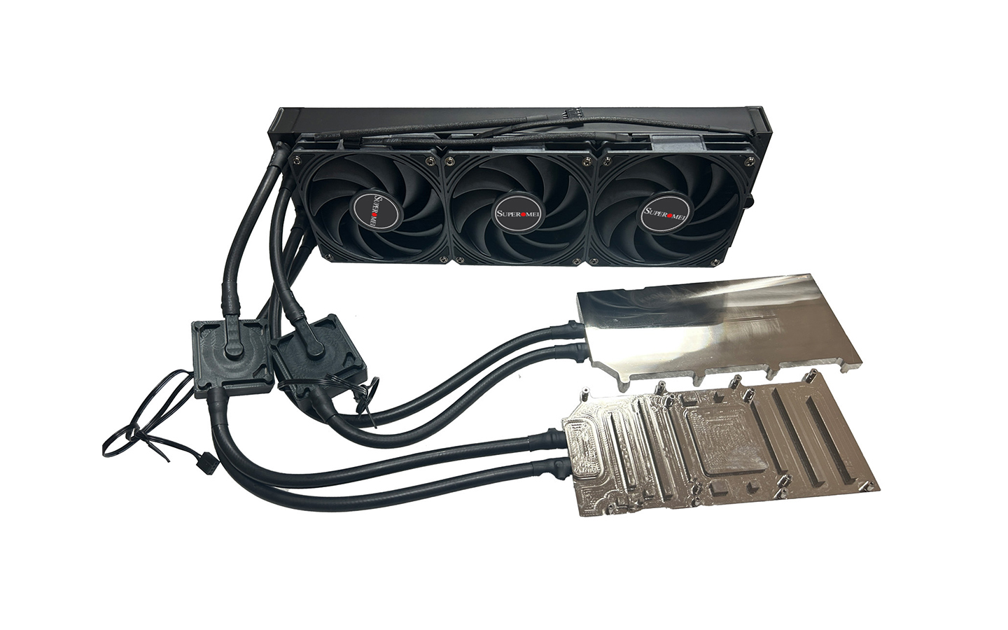 H100顯卡液冷散熱器一拖二